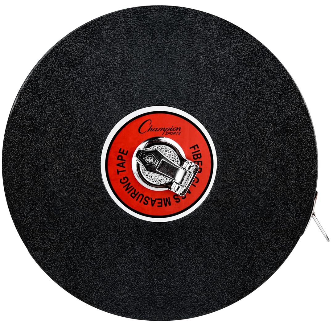 Champion Sports Closed Reel Measure Tape 250 ft / 75 m, Hand Crank, Dual-Sided Feet & Meters