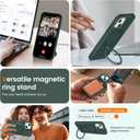 Soft Liquid Silicone Case for iPhone 13/14 with Magnetic Invisible Stand, Military Grade Shockproof Protection, Anti-Scratch Microfiber Lining Covers for iPhone 14/13, Pine Green