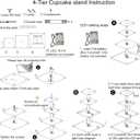 4 Tier Premium Cupcake Stand Cupcake Holder, Acrylic Cupcake Tower with LED Yellow Light for Cupcakes, Dessert Table Display Set for Birthday, Bar, Decor Weddings, Parties Events