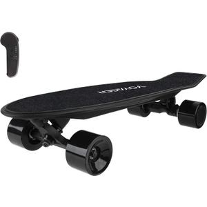 Voyager Neutrino Compact Electric Cruiser Skateboard with Bluetooth Remote, 350W Brushless Motor, 12.5 MPH Max Speed, up to 7 Mile Range (Black)