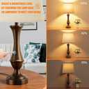 Seealle Upgraded Touch Lamps for Night Stands Set of 2 - Bedside Lamps with USB C+A, 3 Way Dimmable for Bedroom Living Room End Tables Office(Brown)