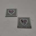 VOHJD Diamond Mirror Photo Frame For Photograph 4x4 inch Heart Shaped, Silver Crushed Diamond Glass Picture Frame, Decorative Frames, Tabletop Stand & Wall Hang Display, bling Home Decor