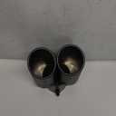 Car Exhaust Tips, Stainless Steel Dual Outlet Straight Style Muffler Exhaust, 2.5" Dual Tail Pipe Muffler Tip, Universal for Most Cars (Matte Black) (1 PC)