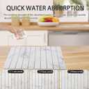 Diatomaceous Earth Stone Dish Drying Mat for Kitchen Counter and Sink - Quick Dry Absorbent Foldable Large Rack (White, 24W*16L)