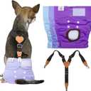 CuteBone Dog Diapers Female 3 Pack Reusable Doggy Diapers with One Suspender for Small Medium Large Dog Period, Small