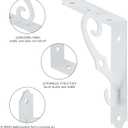 HOME MASTER HARDWARE Decorative Shelf Brackets 5x3-1/2 in Wall Mounted Floating Shelf Bracket L Heavy Duty Support Corner Brace Joint Right Angle Bracket for DIY Open Shelving with Screws White 4 Pcs