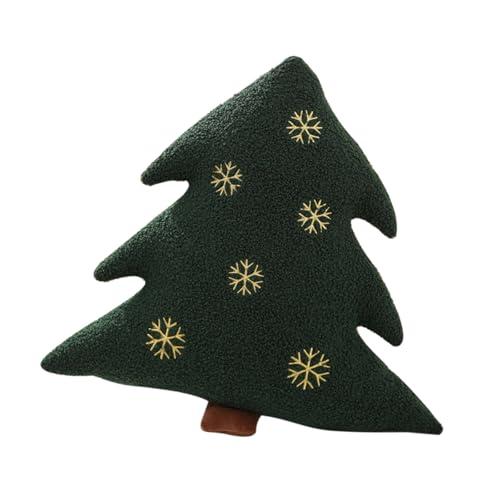 Eoieov Christmas Tree Pillows Cute Plush Christmas Pillow Stuffed Christmas Decorative Pillow for Holiday Party Home Bed Decoration, Green, 14.9"