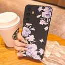 2 x for Samsung Galaxy A13 5G/A04S Phone Case, Fashion Flower Pattern Design Girls Women Liquid Silicone Cover, Slim Shockproof and Scratch-Resistant Soft Case for Samsung A13 - Black