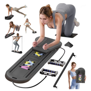 Portable 6-in-1 Pilates Board for Home Workouts, Foldable Reformer Machine