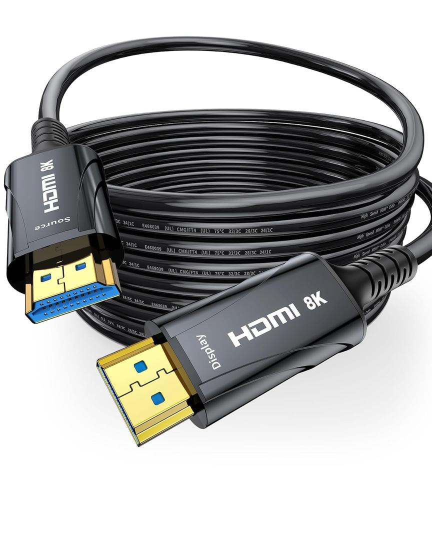 Cratree 8K Fiber Optic HDMI Cable 85FT Long - High-Speed 4K 120hz Fiber Optic HDMI Cord,8K 60hz 48Gbps HDCP 2.2&2.3HDR10 - Compatible with Fire Roku HDTV/Monitor/Projector