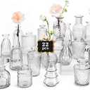 RUCKAE Pink Flower Vase in Bulk 22 Glass Bud Vases Vintage Small Vases for Centerpiece Table Wedding Decorations Home Decor Party (Pink)