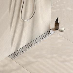 Neodrain 24 Inch Rectangular Linear Shower Drain with Brick Pattern Grate, Brushed 304 Stainless Steel Bathroom Floor Drain, Shower Floor Drain & Hair Strainer, CUPC Certified