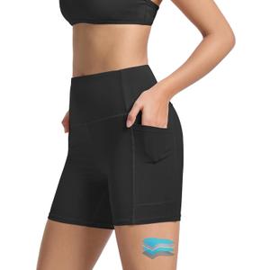 Beautikini Period Swimwear Menstrual Tummy Control Swimsuit 3.9" High Waist Leakproof Bathing Suit Bottoms for Teen Girls (XX-Small, Black)