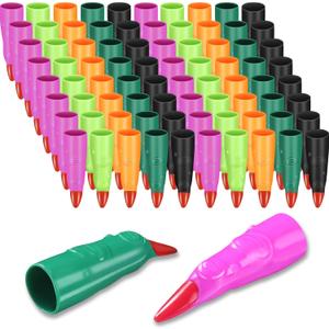 Sosation 100 Pieces Witch Party Favor Fingers for Reading Kids Martian Witch Fingers False Claws Nails Fake Zombie Cosplay Finger Tips Costume Accessory(Random Color)