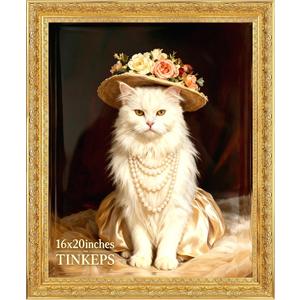 16x20 Ornate Gold Resin Picture Frame, Real Tempered Glass