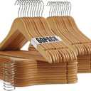 Wooden Hangers - 60 Pack - Clothes Hanger for Daily Used,Heavy Duty Wood Hangers with Precisely Cut Notches,Coat Hanger for Closet, Clothes Hangers for Shirt Suit Dress (Natural)