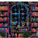 Halloween Magical Bookshelf Laboratory Backdrop Halloween Magic School Spooktakular Creepy Skull Poison Apothecary Witch Party Decoration (7x5ft)