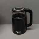 Elite Gourmet 1.7L Dual Wall Cool Touch Electric Tea Kettle, Borosilicate Glass, 304 Stainless Steel Interior, Programmed Digital Touchscreen, Keep Warm, Auto Off & Audible Indicator, Black (1.8 Quarts)