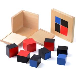 Montessori Binomial Cube,Montessori Math Toys Sensorial Materials for Toddlers,Kids