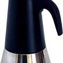 Stove Top Espresso Maker , Stainless Steel Moka Coffee Pot , Classic Stove Top Coffee Maker , Percolator Coffee Pot for Mocha, Latte, Cappuccino and more , Portable Coffee Pot Black (6-Cups/300ML)