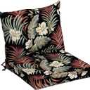 Arden Selections Outdoor Dining Chair Cushion, 21 x 21, Water Repellent, Fade Resistant 21 x 21, Simone Black Tropical
