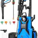 Electric Pressure Washer 5000 PSI 3.0 GPM Adjustable Pressure, High Power Washer with 33ft Pressure Hose, 4 Nozzles and 500ml Foam Cannon for Cars/Fences/Driveways/Patios/Home Cleaning (Blue)