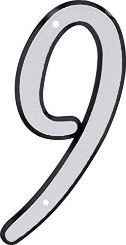 HIllman 841614 4-Inch Nail-On Reflective Plastic House Number 9 4 Pack