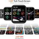 Smart Watch With Alexa Built-in, Bluetooth Calls/Notifications, 1.83" HD Health Fitness Tracker, 24/7 Heart Rate and Sleep Tracking, 120+ Sports Modes, IP68 Waterproof for iPhone and Android (Black)