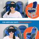 SARISUN Travel Pillows for Airplanes, Airplane Pillow with 3D Sleep Eye Mask, 360 Head Support, Stop Bobblehead Plane Travel Essentials, Adjustable Airplane Head Strap for Budget Airlines, Black