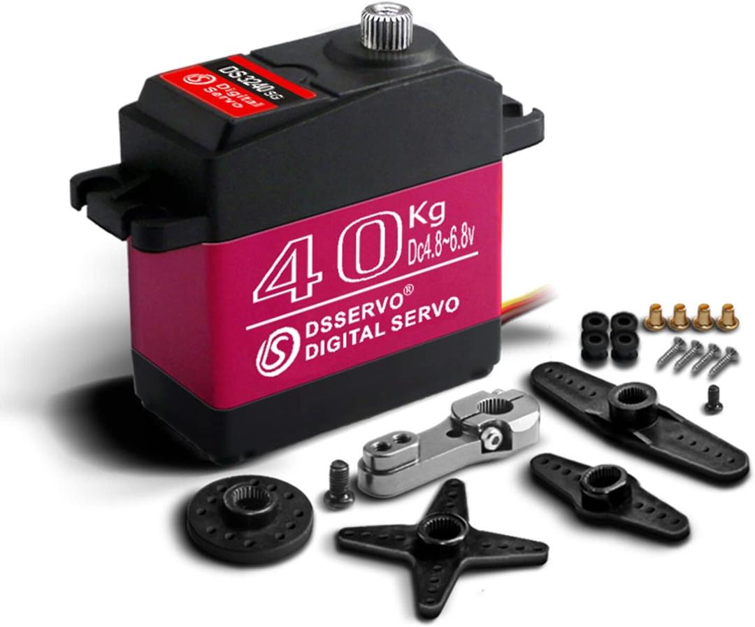 40kg RC Servo High Torque Metal Gear Standard Digital Servo 6.8V for 1/8 1/10 RC Cars (40kg 180 Degree)