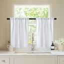 MIULEE Short Curtains for Windows Non-See-Through Privacy Semi Sheer Kitchen Curtain Light Filtering Bathroom Bedroom Half Window Curtains 26 X 30 Inches Small Window Curtain 2 Panels Set White