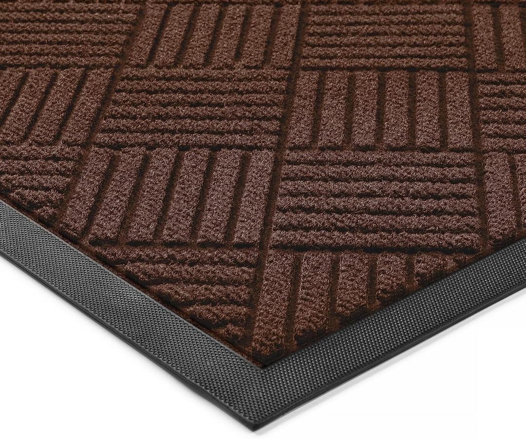 100pointONE Front Door Mat, Heavy Duty Indoor Outdoor Doormat, 72" x 24" Low Profile Outdoor Mats for Home Entrance, Stain and Fade Resistant Welcome Mat Ideal for High Traffic Area, Diamond Brown