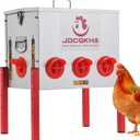 55LB Automatic Chicken Feeder, Rat Proof & No Waste Large Metal Chicken Feeder, Waterproof Galvanized Poultry Feeder with 4 Visual Windows for Chickens, Ducks, Geese, 8 Ports & Adjustable Legs