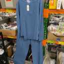 COOFANDY Men's 2 Pieces Cotton Linen Set Long Sleeve Henley Shirts Casual Beach Pants With Pockets Summer Yoga Outfits, Size XL