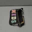 Geetery Medicine Bag Chenille Letter Patch Meds Bag Nylon Portable Travel Makeup Cases Preppy Patch with Zipper Cosmetic Toiletry Storage for Women