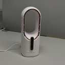 Desk Fan Bladeless, 11.8 Inch Office Fan Small, Quiet, 3 Speed Adjustment, Touch Control, Easy to Clean, Desk Fans Small Quiet, Ideal for Office, Living Room, Bedroom (White/Gold)