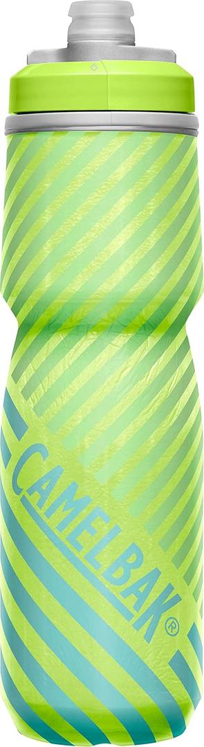 CamelBak Podium Chill Bike Insulated Squeeze Water Bottle Lime/Blue Stripe, 24oz