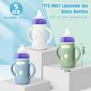 Mity rain 3 Pack Silicone Sleeves for Lansinoh Glass Bottles 5 OZ - Anti Breakage Baby Bottle Holder, Compatible with Lansinoh Glass Bottles for Babies with Handle