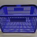 SSWBasics Blue Plastic Shopping Basket with Handles - Essential Shopping Baskets for Retail Store Use, Durable and Convenient Shopping Baskets for Customers