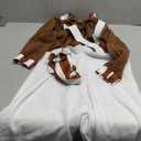 Vikidoky Brown Candy Chocolate Factory Worker Costume Jumpsuit Outfit Bodysuit with Leggings Wig Halloween Cosplay Uniform (XX-Large, Kids)