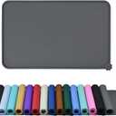 Waterproof Pet Feeding Mat with High Raised Edges, Heavier and Thicker Placemats for Cat Dog Water Bowl with BPA Free, Dogs Cats Food Mats for Messy Drinkers to Prevent Spill and Protect Floors (24" x 16", Grey)