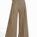 PRETTYGARDEN Womens Spring Wide Leg Palazzo Pants 2026 Trendy Loose Button High Waist Pleated Work Business Casual Trousers (Medium, Khaki)