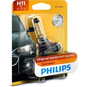 Philips 12362B1 H11 Standard Halogen Replacement Headlight Bulb, 1 Pack