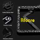 Black Bling License Plate Frames for Women Sparkly Rhinestone License Plate Frame Diamond Car License Plate Cover Glitter Bedazzled License Plate Holder 2 Pack with Bling Cup Coasters