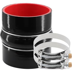 High Performance Straight Silicone Hump Coupler ID 3-1/2 Inch 4-Ply Reinforced with 2 Protective Steel Rings, Wall Thickness 5mm, Length 4 Inch Suitable High Level Turbo Pipe