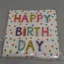 50 Pieces Birthday Napkins Disposable Birthday Party Napkins 13 x 13 Inches, Paper Cocktail Napkins Decorations for Baby Shower Party, Pack Of 4