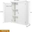 27.6in Length Bathroom Cabinet Wall Mounted,Over Toilet Storage Cabinet with 2 Doors and Adjustable Shelves,Wood Medicine Cabinet for Bathroom, White