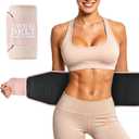 Lisacool Waist Trainer for Women Lower Belly Fat,Waist Sweat Band for Women,Belly Band Tummy Control & Workout Waist Trimmer (Beige)