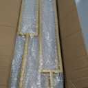 Glossy Gold Rectangle Wrought Iron Stair Balusters for Interior, 1/2" X 44" Square Metal Spindles for Stairs, Upgrade and Decorate Stairs (10)
