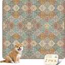 nunubaby Reusable Potty Pads for Dogs for Crates and Floors, Washable Pee Pads for Dogs, Stylish, NonSlip and LeakProof Pee Pads (Cream/Multi, 36" x36")